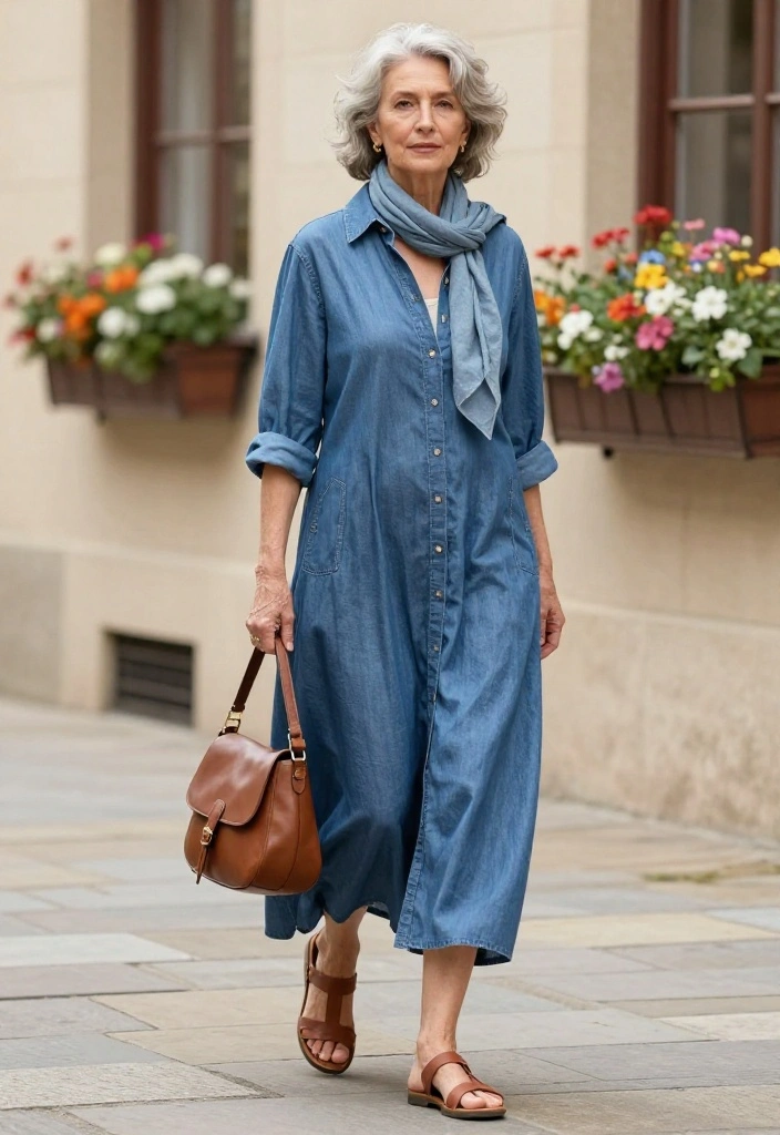 20 Elegant Over 50s Maxi Dresses That Prove Comfort Can Look Incredibly Chic - 14. The Button-Front Maxi for Flexible Styling 1