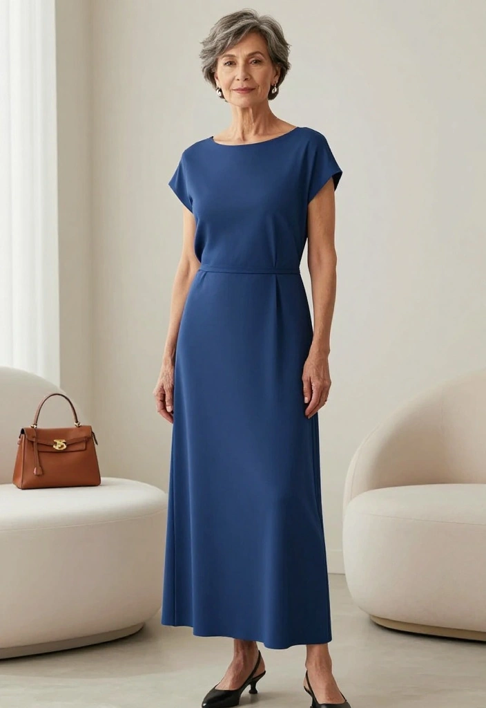 20 Elegant Over 50s Maxi Dresses That Prove Comfort Can Look Incredibly Chic - 18. The Minimalist Column Maxi for Clean Style 1