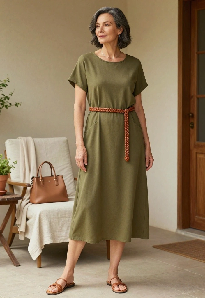 20 Elegant Over 50s Maxi Dresses That Prove Comfort Can Look Incredibly Chic - 6. The Belted Maxi for Gentle Definition 1