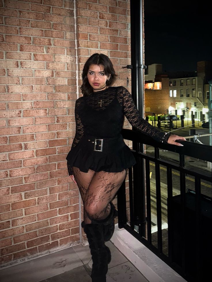 20 Plus-Size Winter Club Outfits That Bring the Heat (Even on the Coldest Nights!) - 7. Lace, a Peplum Hem, and a Little Gothic Romance 1