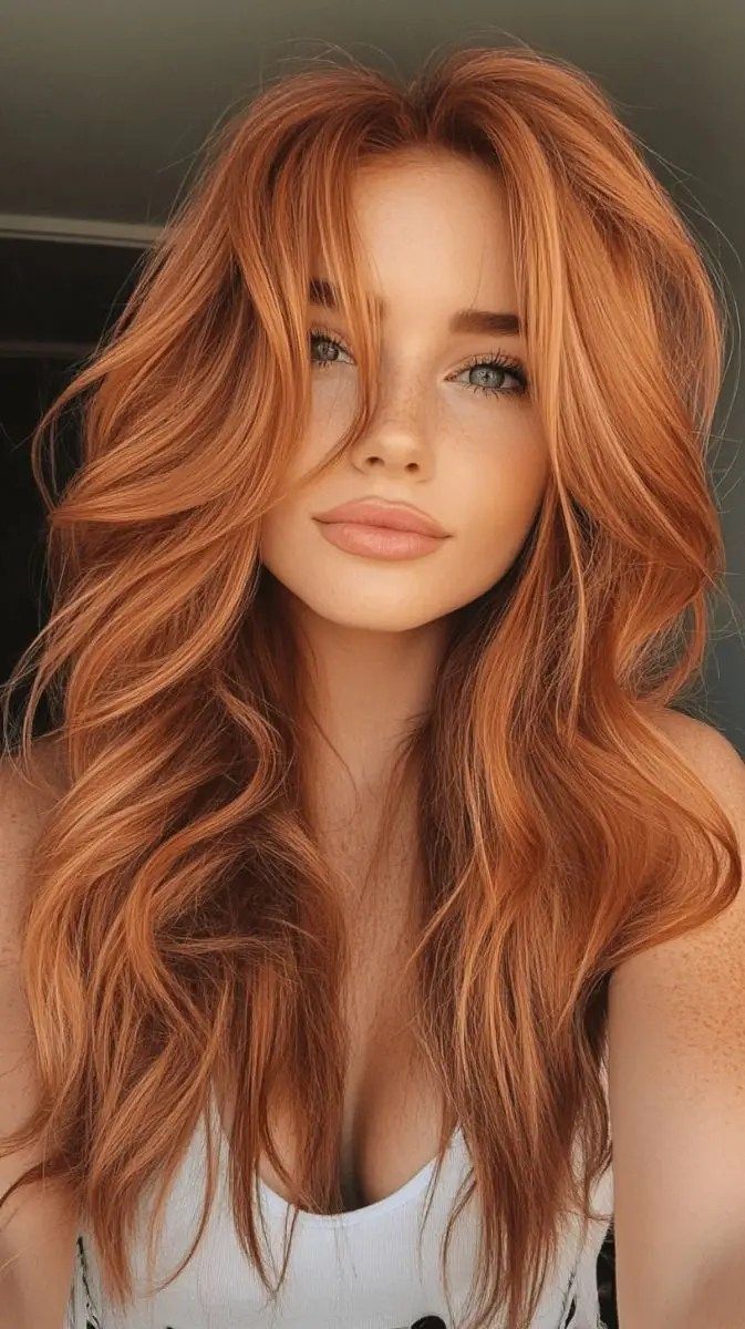 Copper Hair: 20 Shades From Strawberry to Deep Auburn - 12. Peachy Copper Glow 1